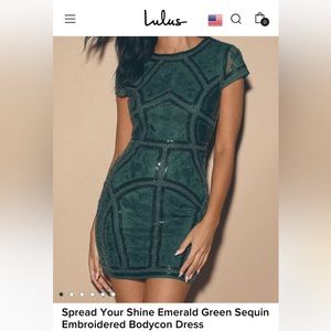 Lulus Emerald Green Sequin Mini Dress